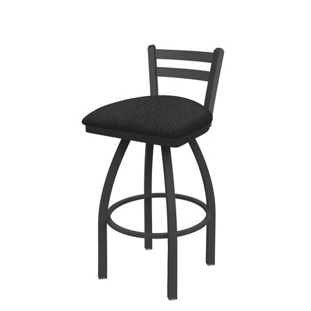 Holland Bar Stool Co 25" Low Back Swivel Counter Stool, Pewter Finish, Graph Anchor Seat 41125PW014